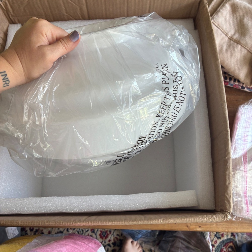 Modern Frosted Glass Dome Semi-Flush Mount Ceiling Light Brass White New in box